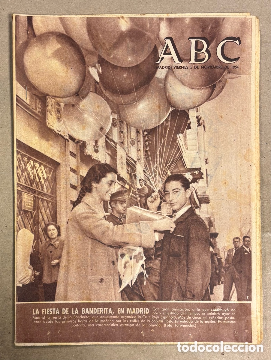 Coleccionismo de revistas y peri&oacute;dicos: ABC (5 NOVIEMBRE 1954) FIESTA DE LA BANDERITA EN MADRID, MEDINA AZAHARA, HISTORIA DEL CUPL&Eacute;, TOREROS