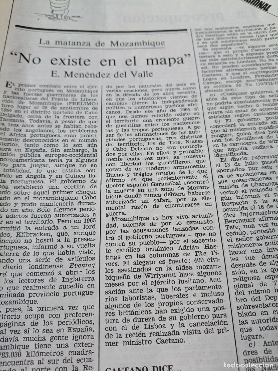 Sammeln von Zeitschriften und Zeitungen: MATANZA EN MOZAMBIQUE POR EL EJERCITO DE PORTUGAL. ART&Iacute;CULO DE CUADERNOS PARA EL DIALOGO 1973.