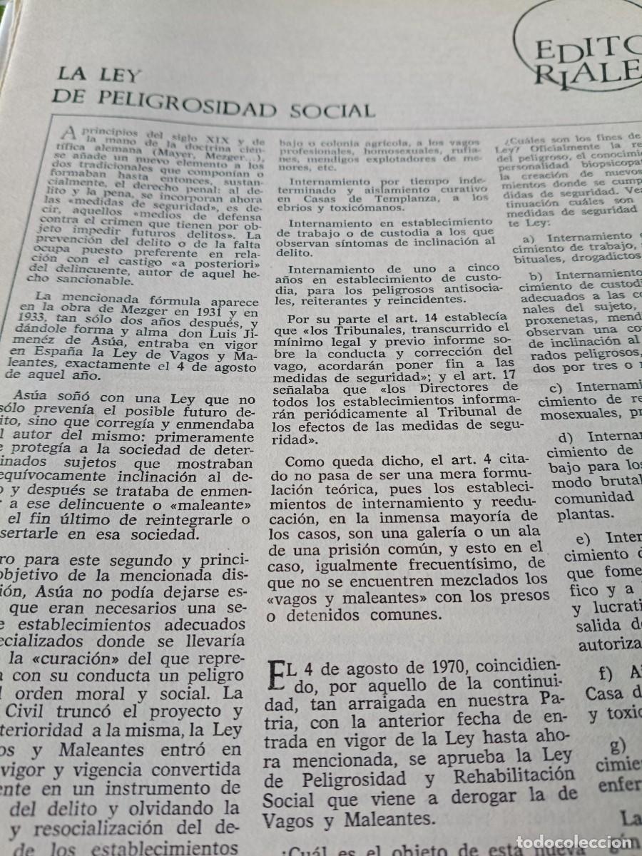 Sammeln von Zeitschriften und Zeitungen: AN&Aacute;LISIS DE LA LEY DE PELIGROSIDAD SOCIAL DEL FRANQUISMO 2 P&Aacute;GINAS D CUADERNOS PARA EL DIALOGO 1971.
