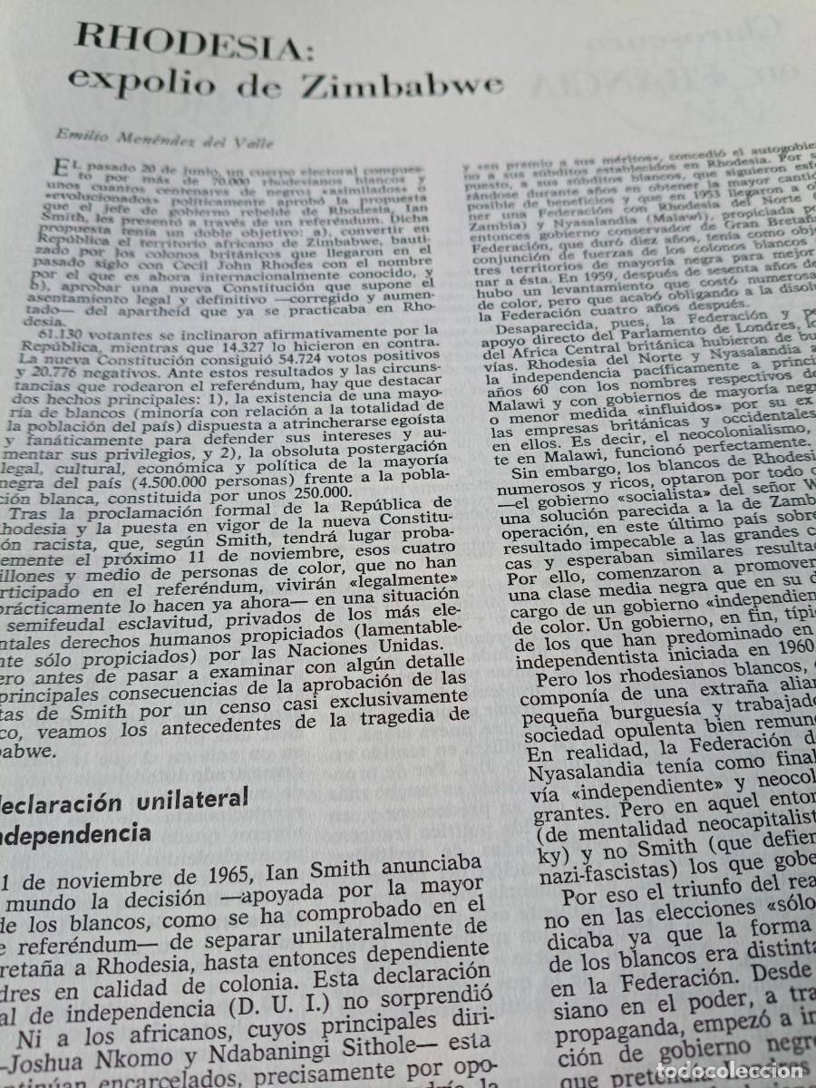 Colecionismo de Revistas e Jornais: RHODESIA: EXPOLIO DE ZIMBABWE. 3 P&Aacute;GINAS DE CUADERNOS PARA EL DIALOGO 1969.