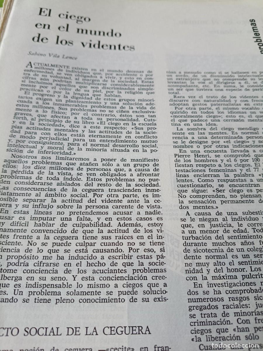 Coleccionismo de revistas y peri&oacute;dicos: EL CIEGO EN EL MUNDO DE LOS VIDENTES. 6 P&Aacute;GINAS DE CUADERNOS PARA EL DIALOGO 1969.