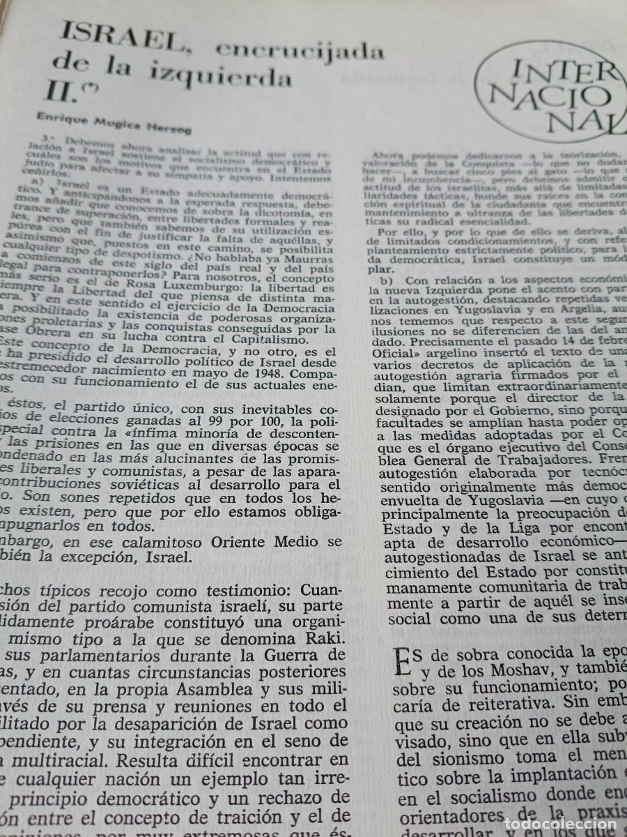 Coleccionismo de revistas y peri&oacute;dicos: ISRAEL Y LA IZQUIERDA. MUGICA HERZOG. 2 P&Aacute;GINAS DE CUADERNOS PARA EL DIALOGO 1969.