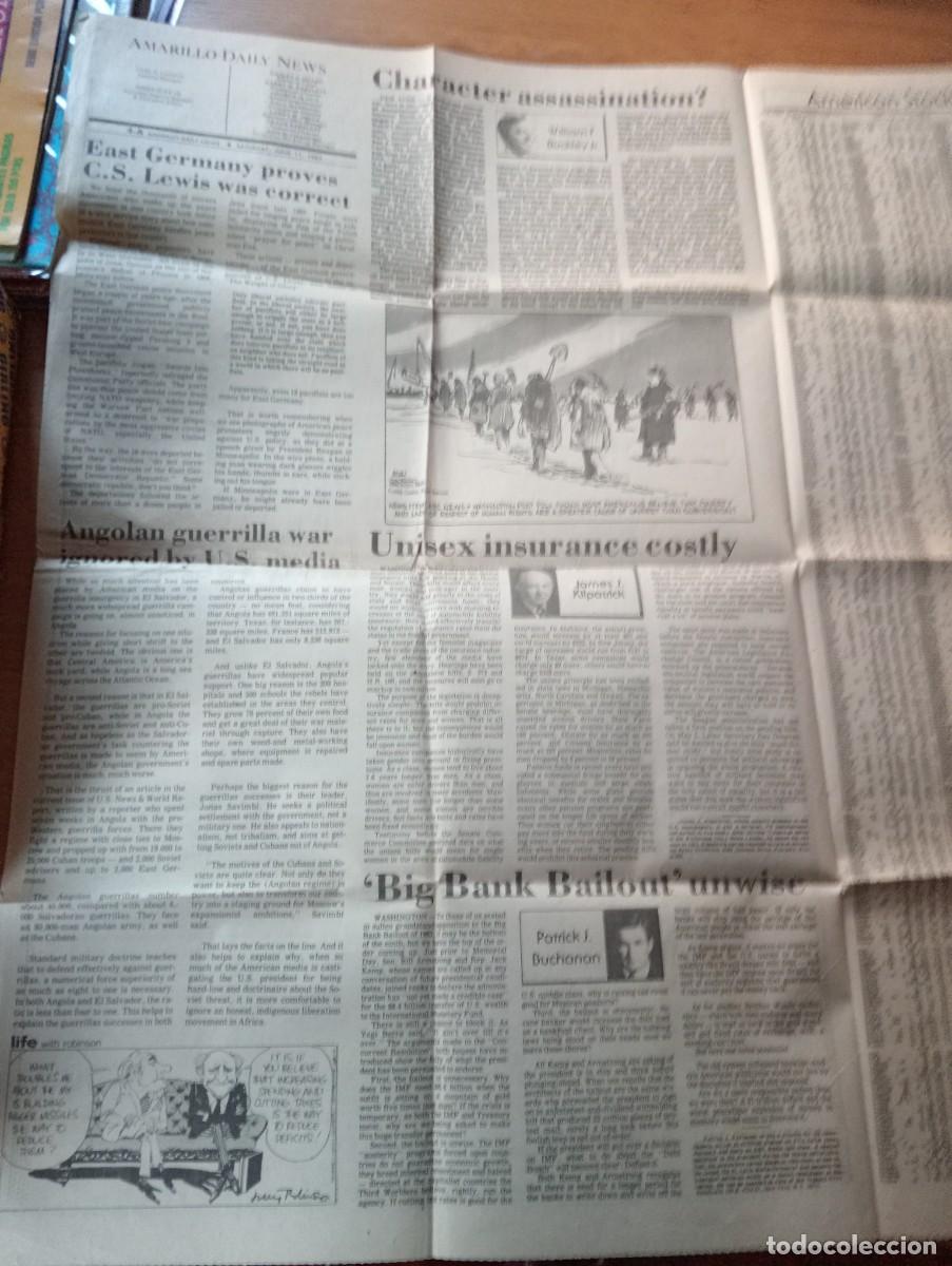 Sammeln von Zeitschriften und Zeitungen: 4 P&Aacute;GINAS DEL PERI&Oacute;DICO &ldquo;AMARILLO DAILY NEWS&rdquo; DEL S&Aacute;BADO, 11 DE JUNIO DE 1983.