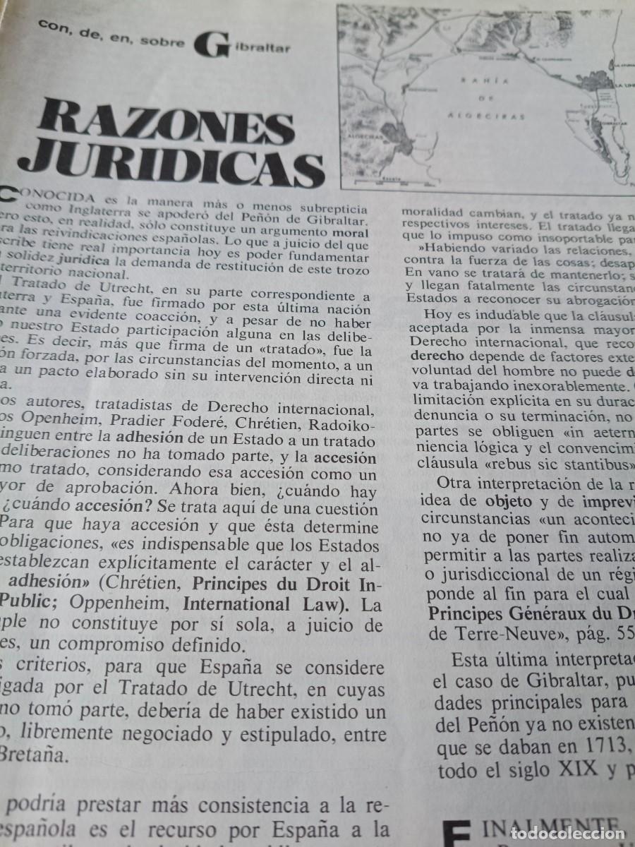 Coleccionismo de revistas y peri&oacute;dicos: RAZONES JUR&Iacute;DICAS DE LA REIVINDICACI&Oacute;N DE GIBRALTAR. ART&Iacute;CULO DE REVISTA INDICE. 1973