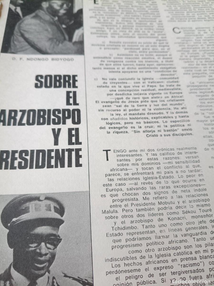 Coleccionismo de revistas y peri&oacute;dicos: ZAIRE: ENFRENTAMIENTO ENTRE MOBUTU Y EL ARZOBISPO MALULA. ART&Iacute;CULO DE REVISTA INDICE. 1972