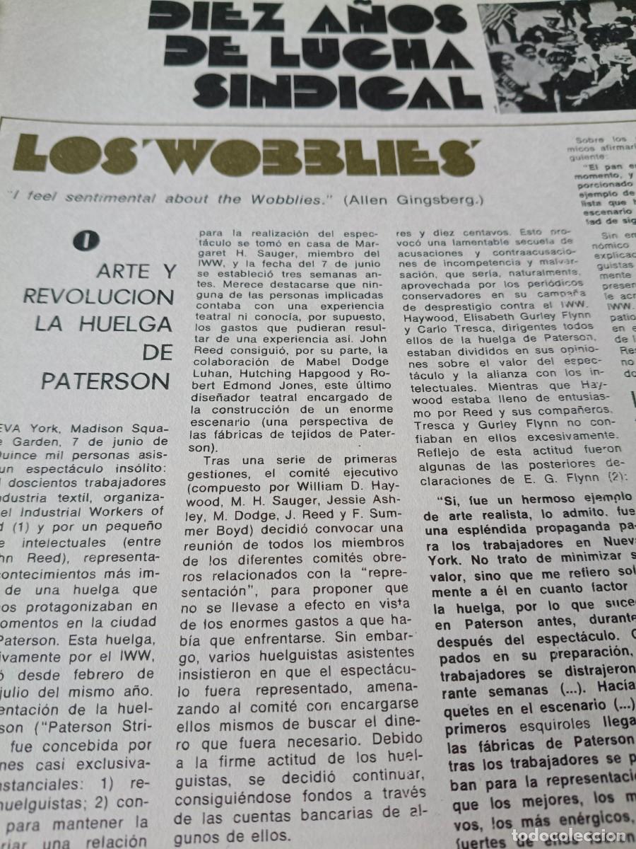 Collectionnisme de Revues et Journaux: ZHISTORIA DEL SINDICALISMO EN ESTADOS UNIDOS, LA IWW, LOS WOBBLIES 7 P&Aacute;GINAS DE REVISTA INDICE. 1972