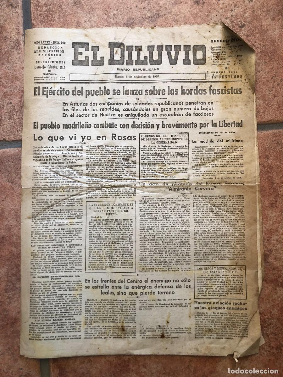 Coleccionismo de revistas y peri&oacute;dicos: GUERRA CIVIL, EJEMPLAR DE EL DILUVIO DEL 3 DE NOVIEMBRE DE 1936