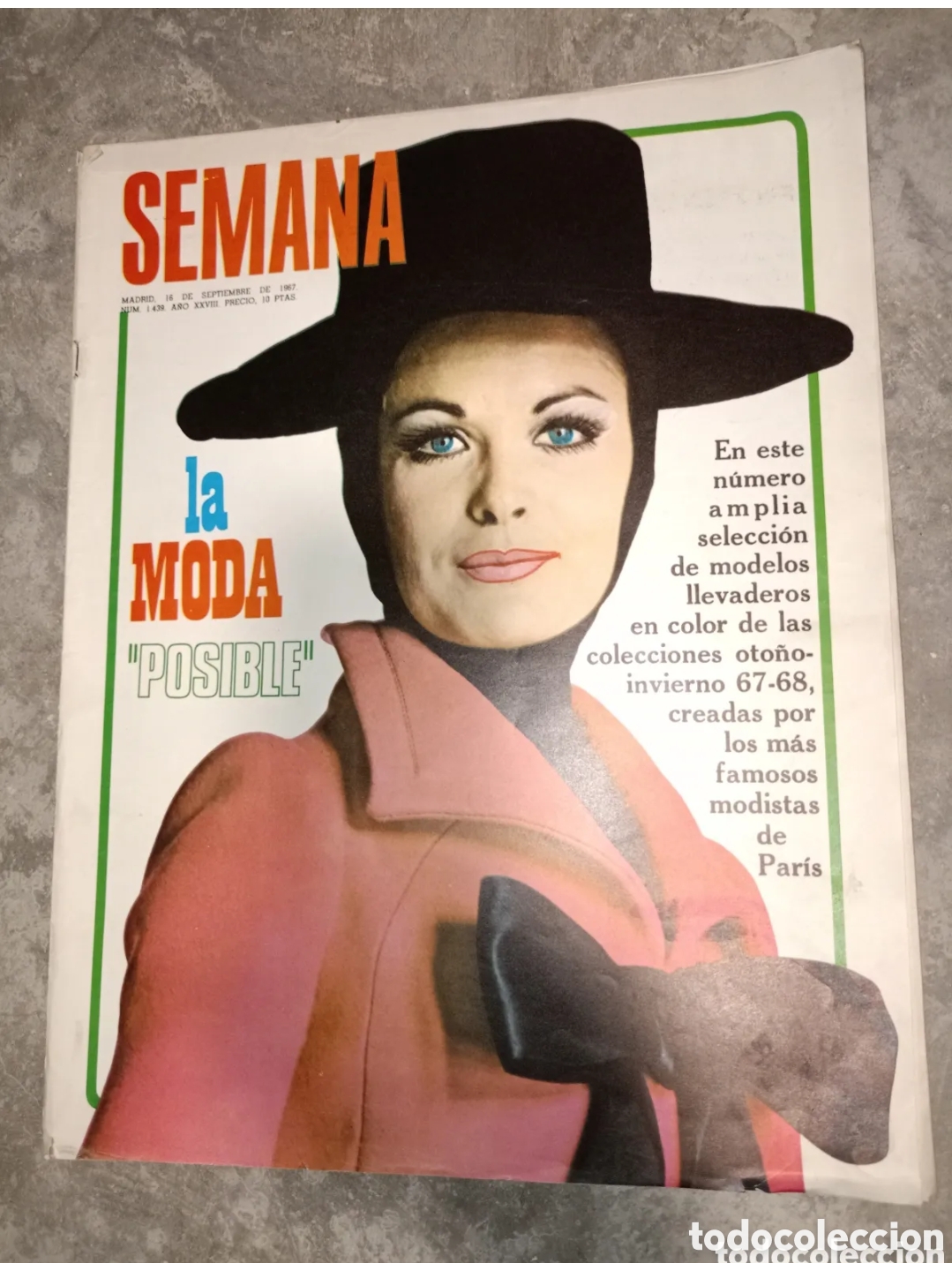 Sammeln von Zeitschriften und Zeitungen: Revista Semana moda septiembre 1967 oto&ntilde;o-invierno Paris