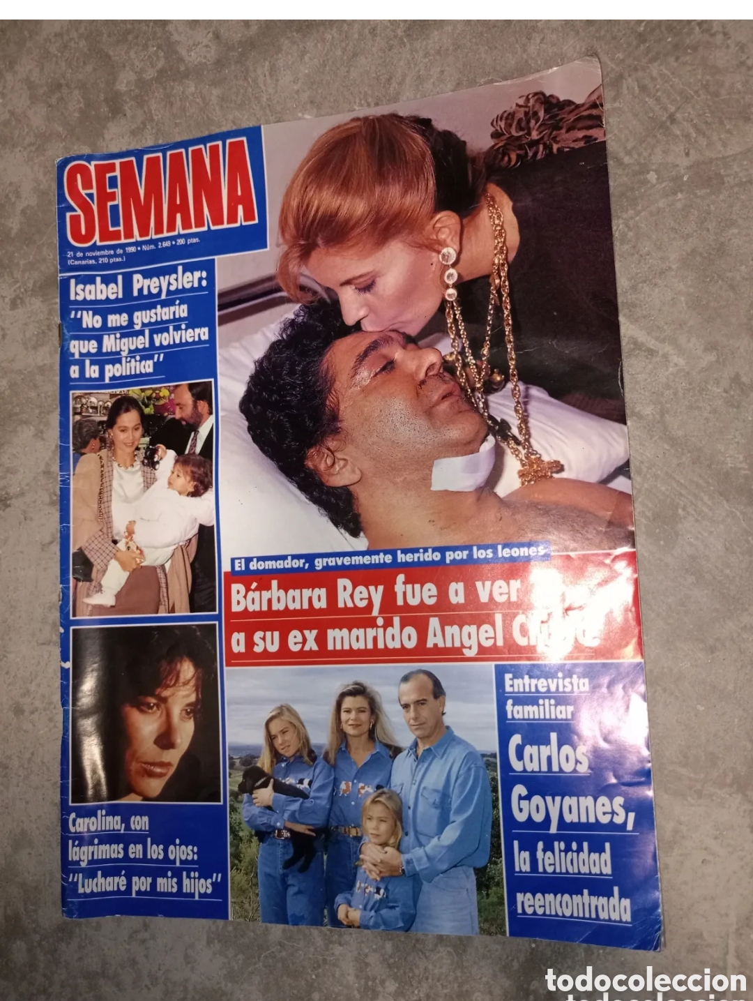 Sammeln von Zeitschriften und Zeitungen: Revista Semana noviembre 1990 B&aacute;rbara Rey Isabel Preysler Carlos Goyanes