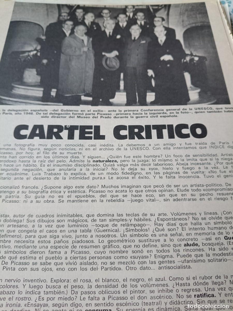 Collectionnisme de Revues et Journaux: PICASSO GRAN PINTOR CON GRIETAS E INCOMPRENSI&Oacute;N DE MADARIAGA. EXTRA&Iacute;DO DE REVISTA INDICE. 1973