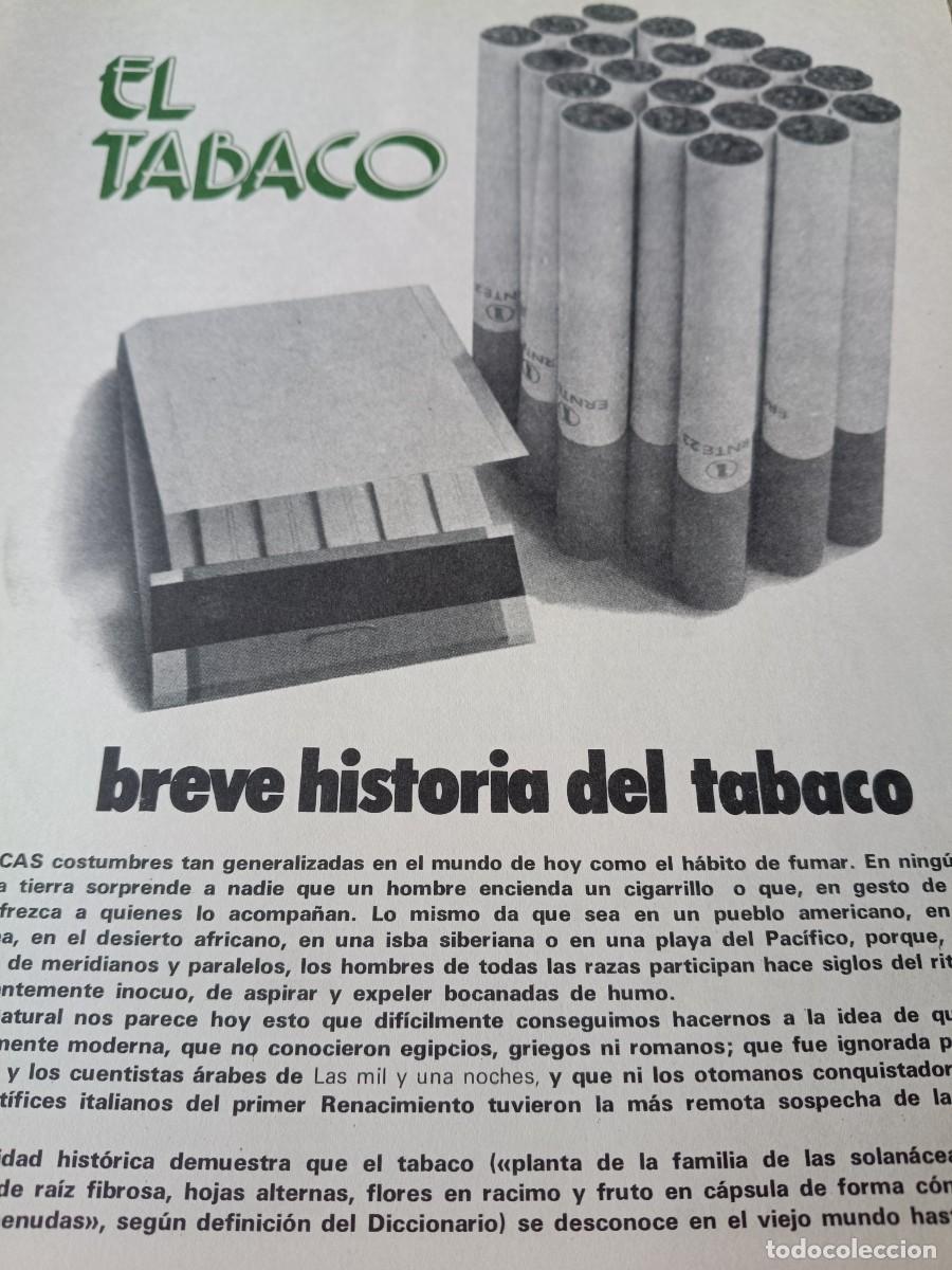 Collectionnisme de Revues et Journaux: BREVE HISTORIA DEL TABACO. 10 P&Aacute;GINAS. EXTRA&Iacute;DO DE REVISTA INDICE. 1973