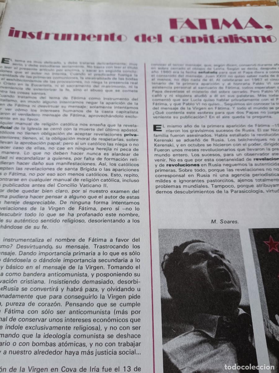 Coleccionismo de revistas y peri&oacute;dicos: MILAGRO DE FATIMA, INSTRUMENTO DEL CAPITALISMO. ART&Iacute;CULO EXTRA&Iacute;DO DE REVISTA INDICE. 1975