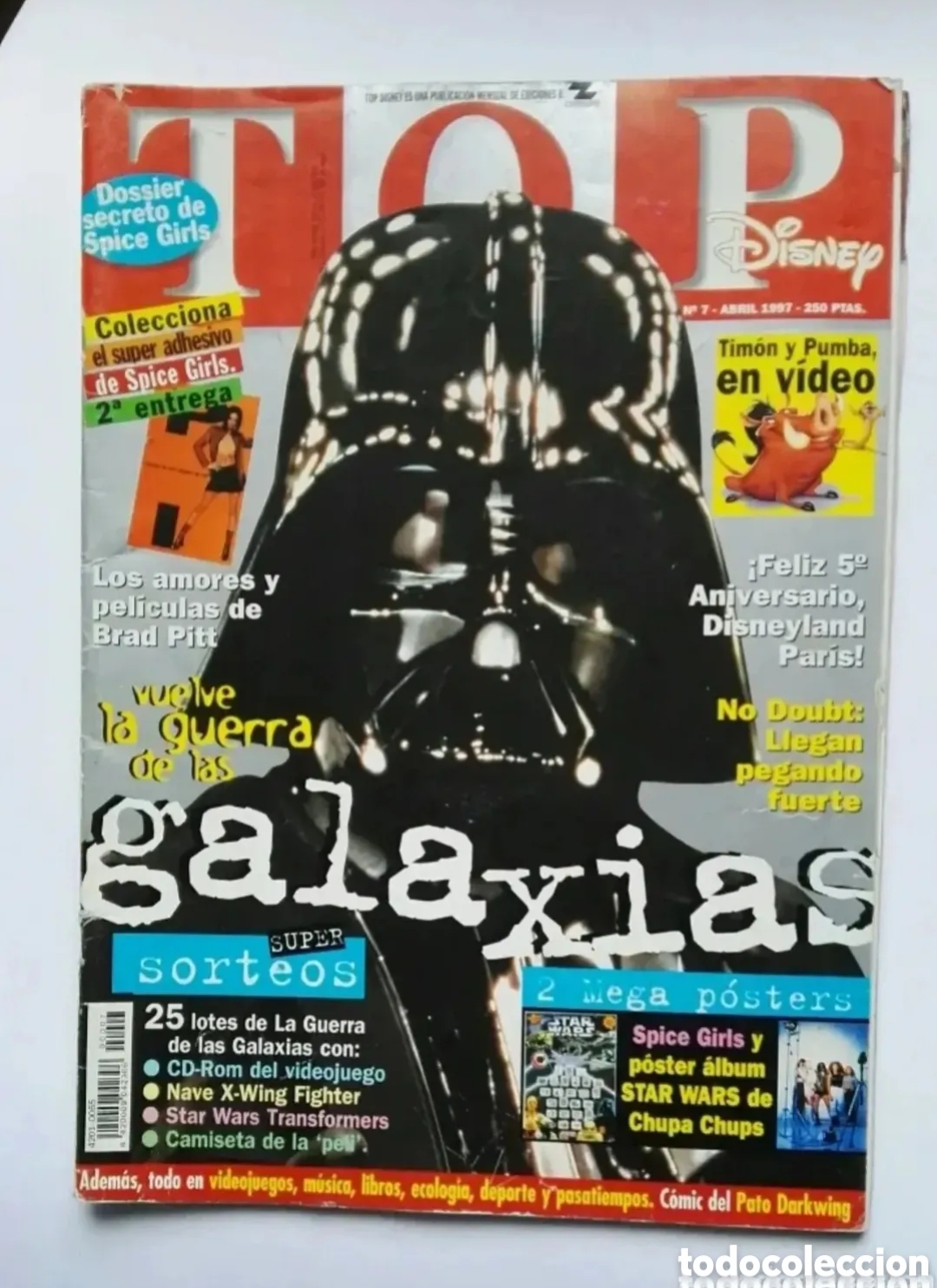 Collectionnisme de Revues et Journaux: Revista Top Disney n&deg; 7 abril 1997 la guerra de las galaxias sin p&oacute;ster