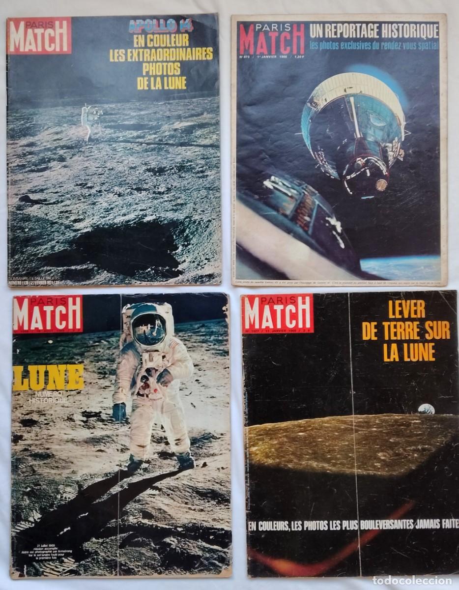 Coleccionismo de revistas y peri&oacute;dicos: Carrera espacial, llegada a la luna, Proyecto Apolo. 13 numeros de Par&iacute;s Match