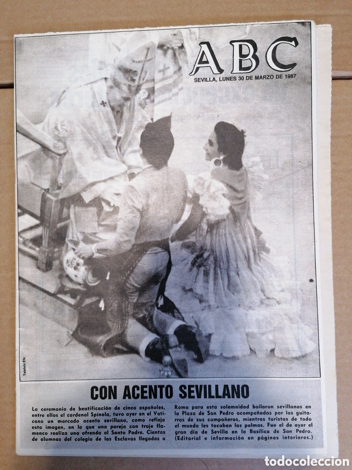 Collezionismo di Riviste e Giornali: DIARIO ABC 30 MARZO DE 1987