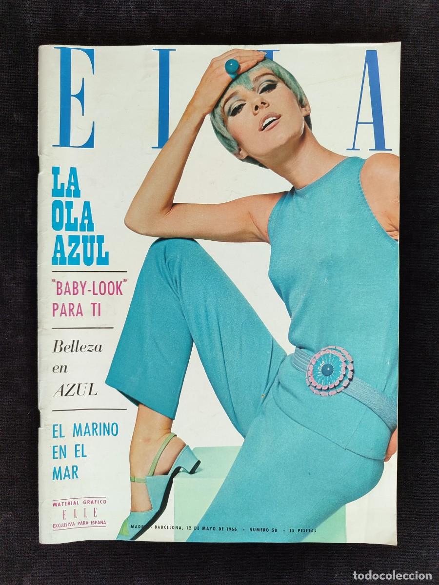 Collezionismo di Riviste e Giornali: REVISTA ELLA, N&ordm; 58. 12 MAYO 1966. MATERIAL GR&Aacute;FICO ELLE EXCLUSIVA PARA ESPA&Ntilde;A