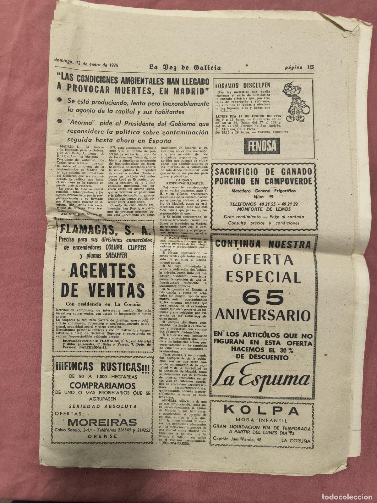 Collectionnisme de Revues et Journaux: Revista Periodico La Voz de Galicia 1972 Coleccionismo