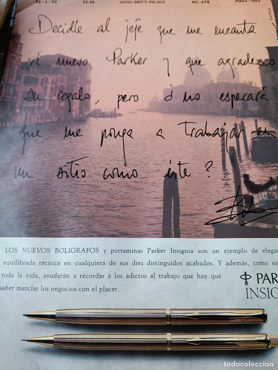 Collectionnisme de Revues et Journaux: PUBLICIDAD. ANUNCIO DE BOL&Iacute;GRAFOS Y PORTAMINAS PARKER. 22 X28,5 CM.