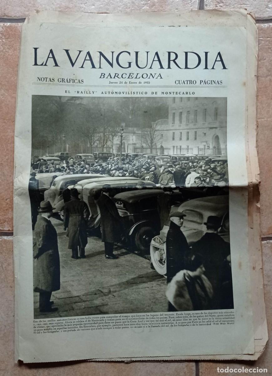 Coleccionismo de revistas y peri&oacute;dicos: LA VANGUARDIA JUEVES 24 DE ENERO DE 1935 GABRIELA MISTAL, DEPORTES DE INVIERNO, RAILLY MONTECARLO
