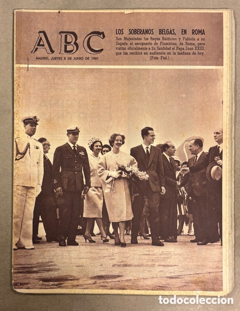 Coleccionismo de revistas y peri&oacute;dicos: ABC (8 JUNIO 1961) REYES BELGAS EN ROMA, NATI MISTRAL, MARISOL (CARTEL ESTRENO HA LLEGADO UN &Aacute;NGEL),