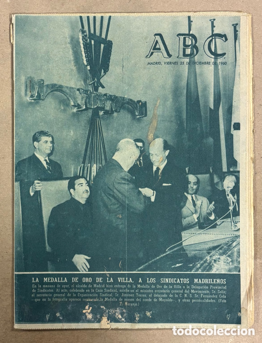 Collection Magazines and Newspapers: ABC (23 DICIEMBRE 1960) MEDALLA ORO DE LA VILLA SINDICATOS MADRILE&Ntilde;OS, NUEVAS VIVIENDAS HOYO PINARES