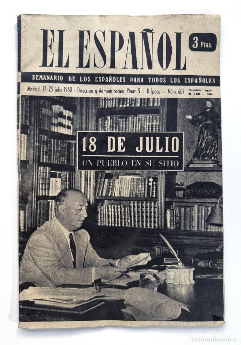 Coleccionismo de revistas y peri&oacute;dicos: EL ESPA&Ntilde;OL A&Ntilde;O 1960 / 18 DE JULIO - FRANCO / TARAZONA, MIRA AL FUTURO ( Zaragoza ) EL I.N.I.