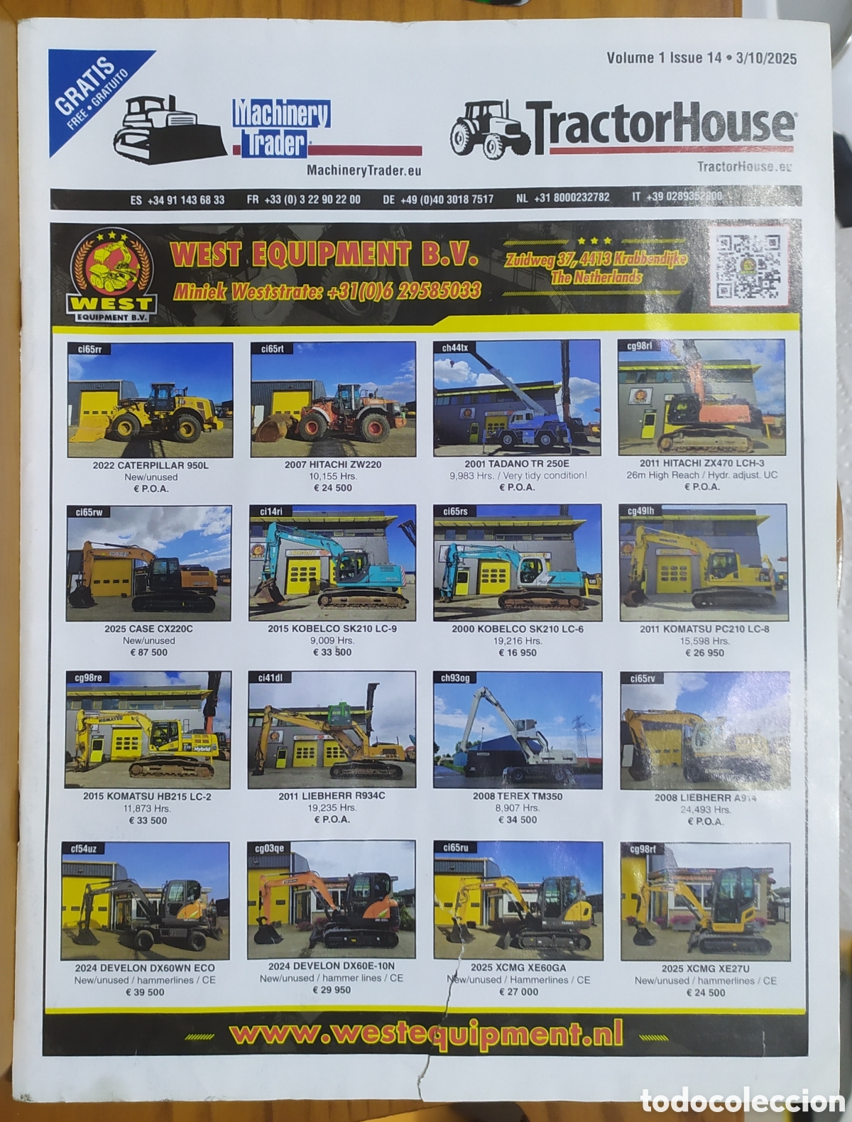 Coleccionismo de revistas y peri&oacute;dicos: Revista Machinery Trader TractorHouse 3/10/2025