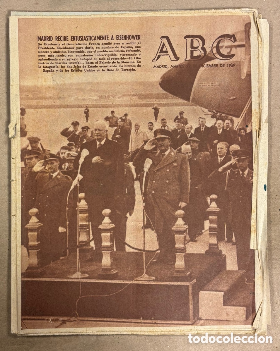 Coleccionismo de revistas y peri&oacute;dicos: ABC (22 DICIEMBRE 1959) MADRID RECIBE A EINSENHOWER, LOEWE, LEOPOLDO II, ANTO&Ntilde;ITA LA FANT&Aacute;STICA,..