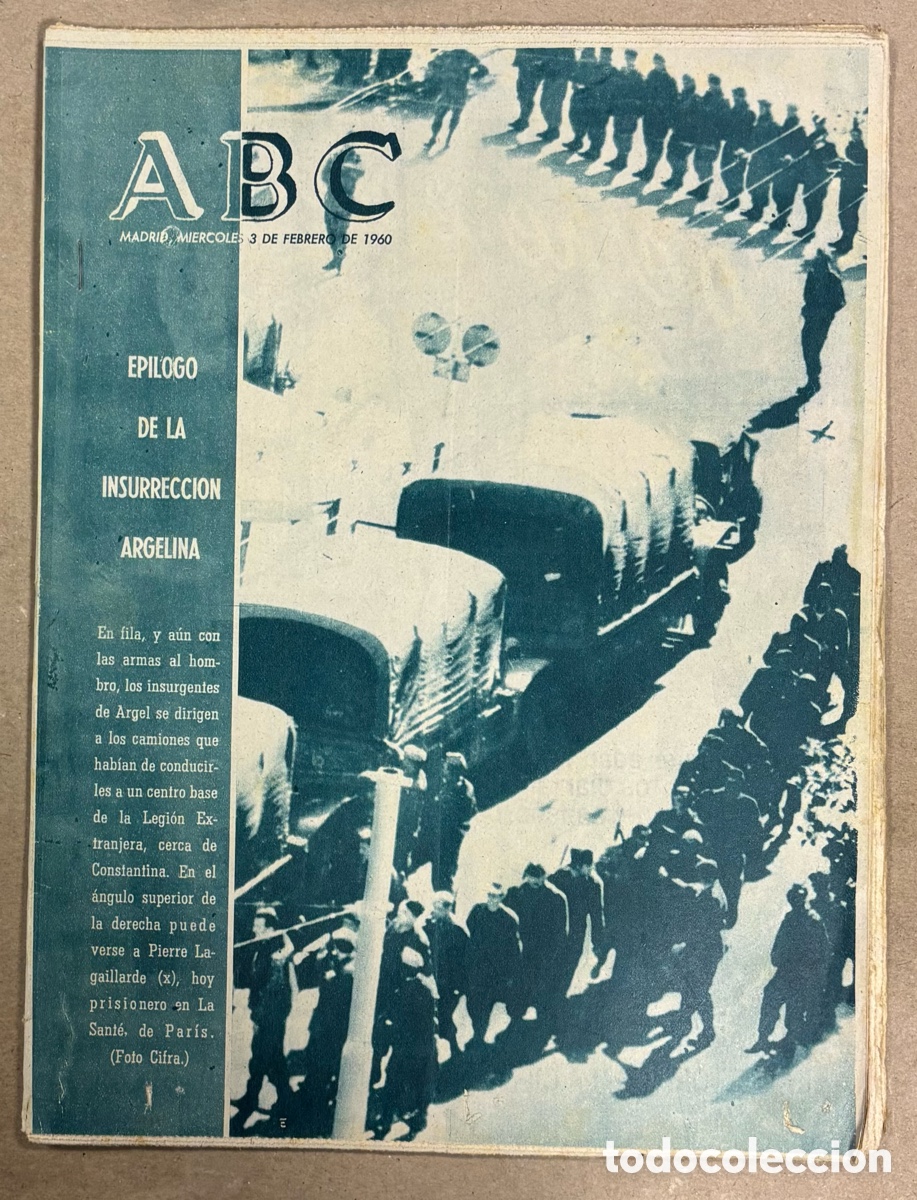 Collezionismo di Riviste e Giornali: ABC (3 FEBRERO 1960) EPILOGO INSURRECCI&Oacute;N ARGELIA, NUEVOS MOLINOS EN LA MANCHA, GILA, IMPERIO ARGENT