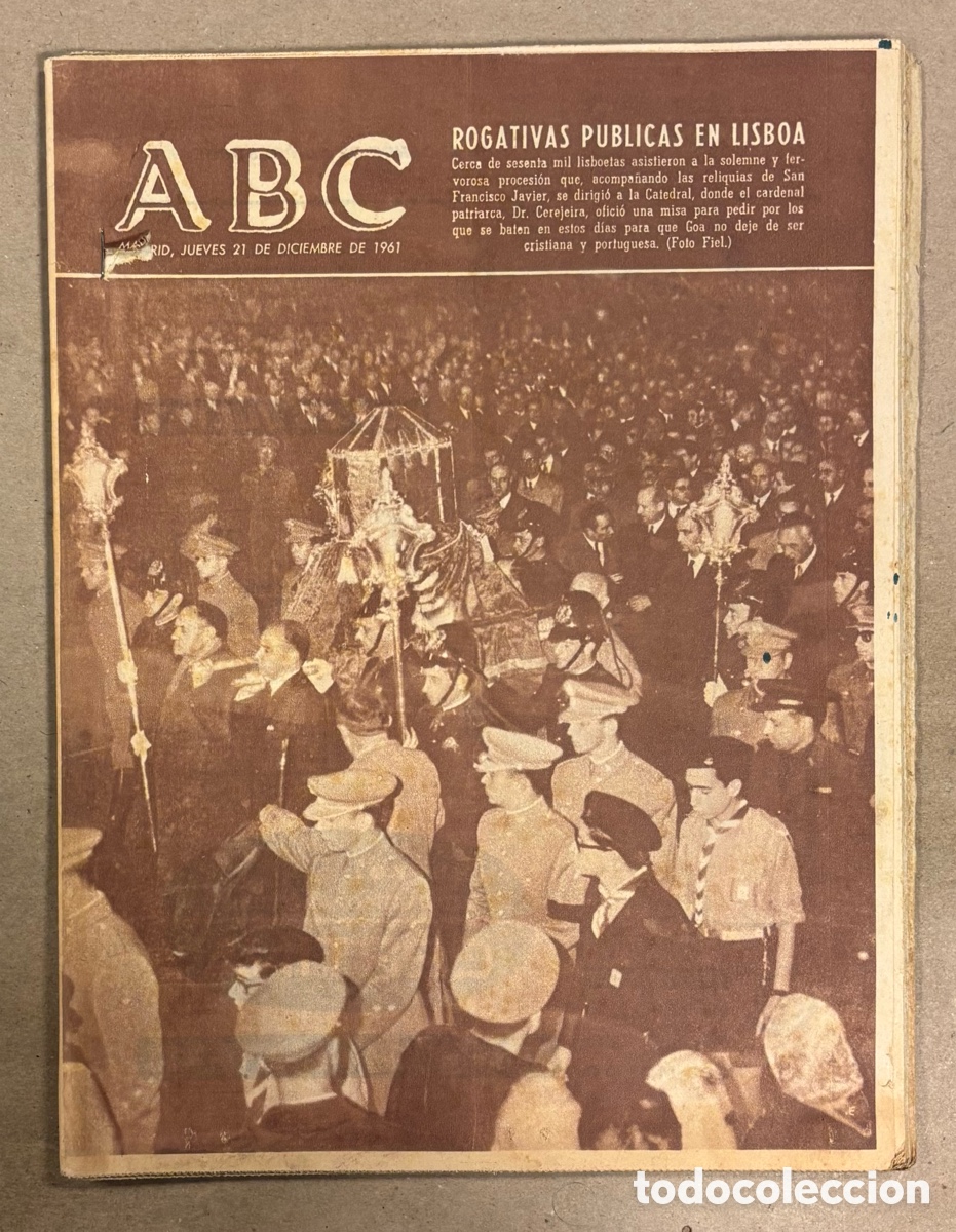 Collectionnisme de Revues et Journaux: ABC (21 DICIEMBRE 1961) SAN FRANCISCO JAVIER LISBOA, MONTESA, CAMPE&Oacute;N MOTOCROSS, GILA, DINAMO ZAGREB