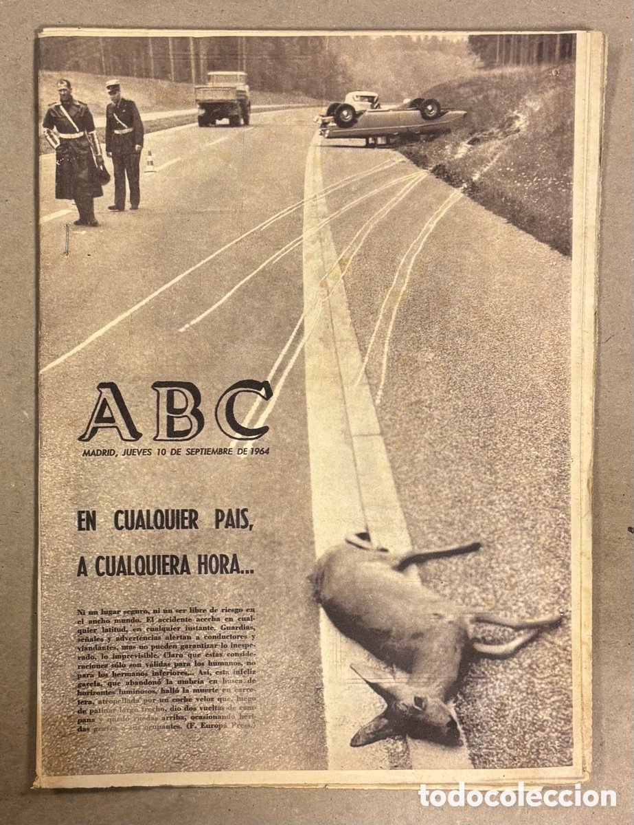 Coleccionismo de revistas y peri&oacute;dicos: ABC (10 SEPTIEMBRE 1964) ACCIDENTES TR&Aacute;FICO, INAUGURACI&Oacute;N REFINER&Iacute;A VALDEAJOS, FERIA ALGOD&Oacute;N UTRERA