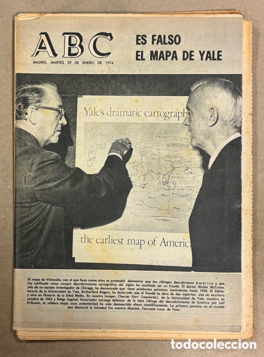 Sammeln von Zeitschriften und Zeitungen: ABC (29 ENERO 1974) EL FALSO MAPA DE YALE, DESARTICULADO COMANDO ETA, MARIANO HARO GANA LASARTE,.,,