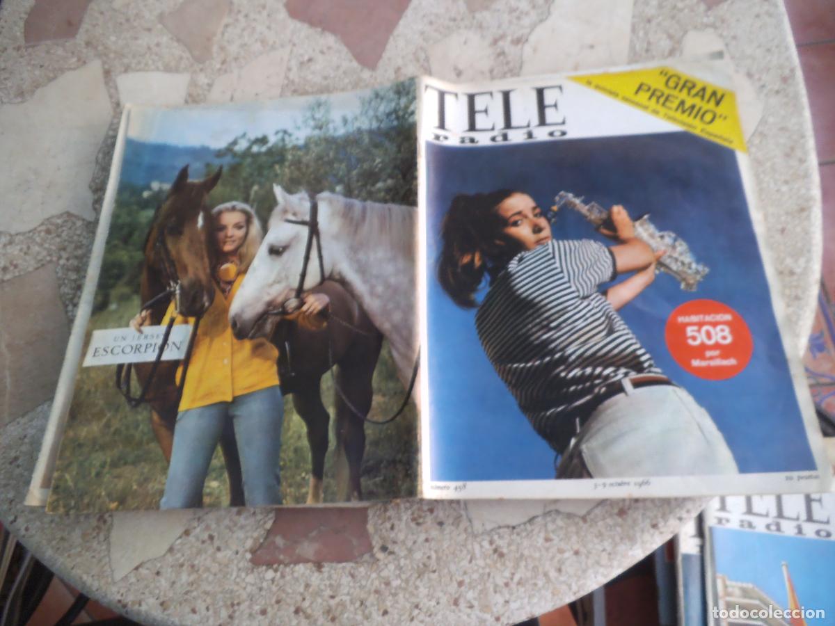 Sammeln von Zeitschriften und Zeitungen: tele radio, n&ordm; 458, 1966, sonia bruno, el fugitivo, interior ondulado de aberse mojado y sacado