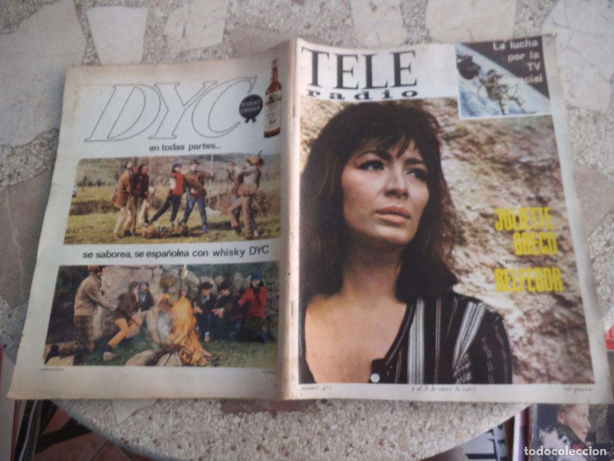 Sammeln von Zeitschriften und Zeitungen: tele radio, n&ordm; 471, 1967, alicia hermida robert stack, alberto cortez, peli belfegor