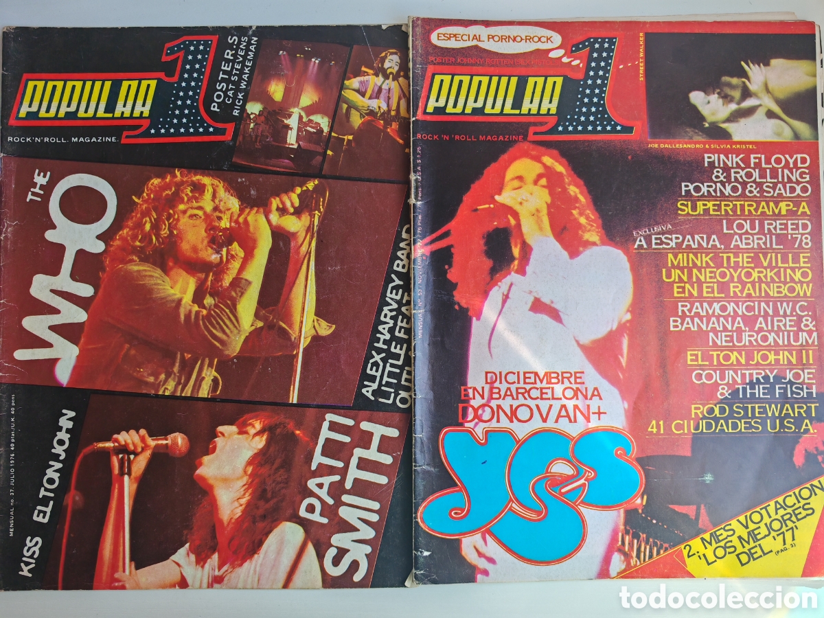 Coleccionismo de revistas y peri&oacute;dicos: Lote 2 revistas Popular 1 (1976 - 1977)especial de Who, Yes