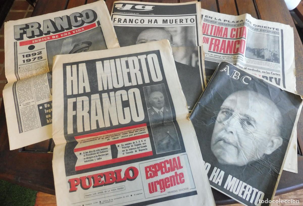Collectionnisme de Revues et Journaux: Lote de peri&oacute;dicos aut&eacute;nticos, no facs&iacute;miles, publicados con motivo de la muerte de Francisco Franco