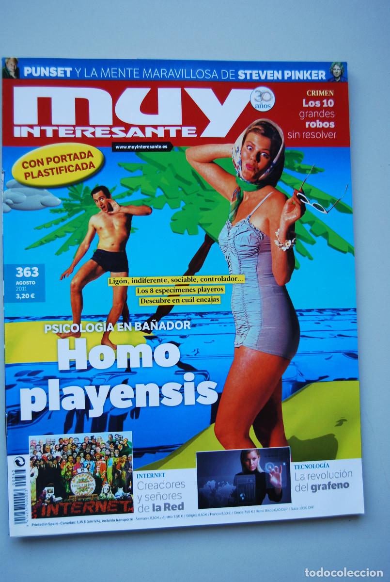 Colecionismo de Revistas e Jornais: MUY INTERESANTE.NUM.363-2011 :HOMO PLAYENSIS-STEVEN PINKER-10 GRANDES ROBOS-GFRAFENO-INTERNET