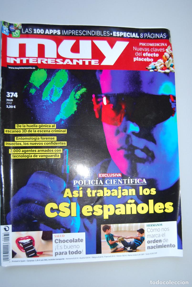 Collectionnisme de Revues et Journaux: MUY INTERESANTE.NUM.374-2012 : CSI ESPA&Ntilde;OLES-CHOCOLATE-100 APPS-EFECTO PLACEBO-