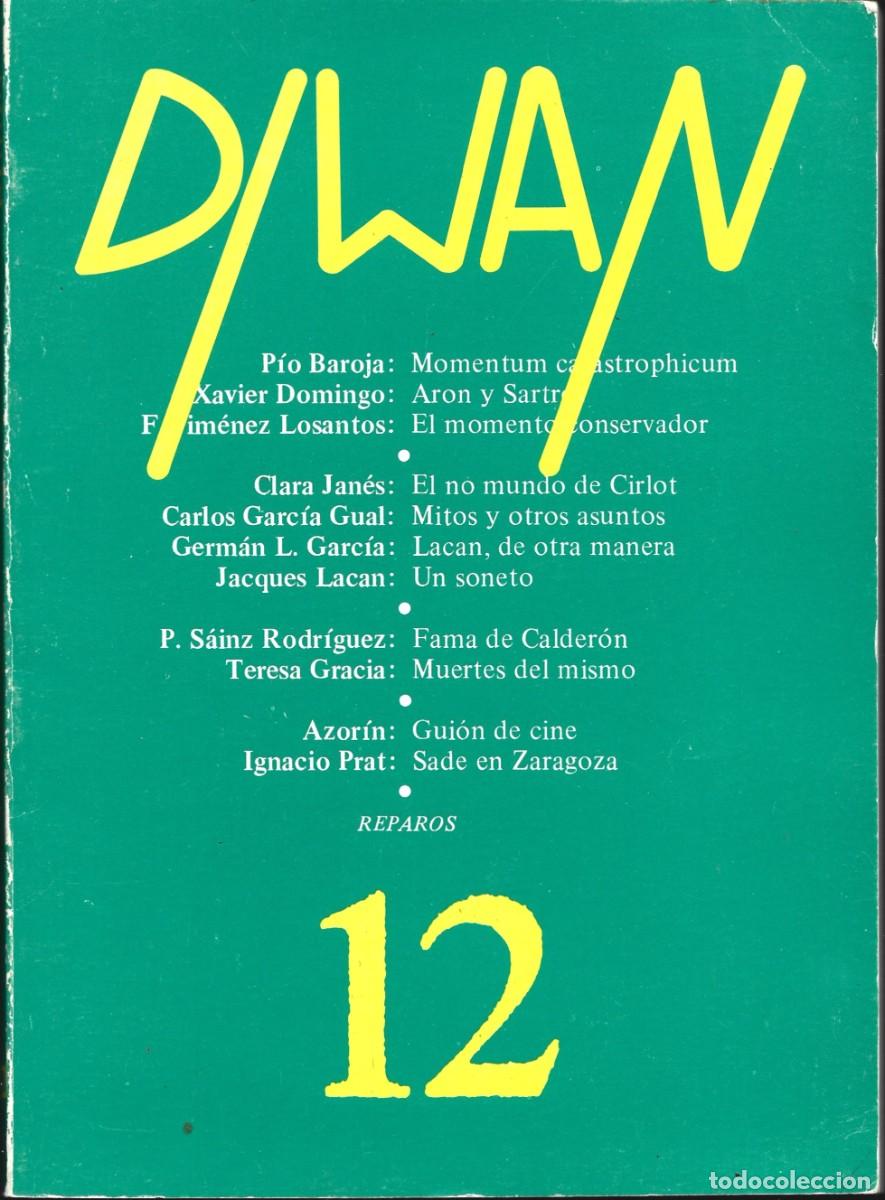 Coleccionismo de revistas y peri&oacute;dicos: DIWAN N&ordm; 12. F. Jim&eacute;nez Losantos (dir.). Textos de Clara Jan&eacute;s, Garc&iacute;a Gual, J. Lacan, Ignacio Prat&hellip;