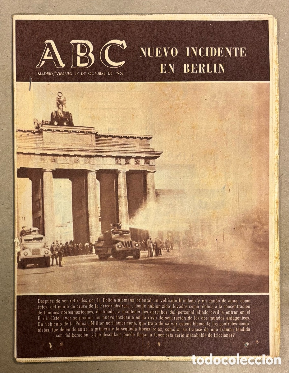 Coleccionismo de revistas y peri&oacute;dicos: ABC (27 OCTUBRE 1961) NUEVO INCIDENTE EN BERLIN, CAMPEONATO NACIONAL PARACAIDISMO, VIGO ENTREGA
