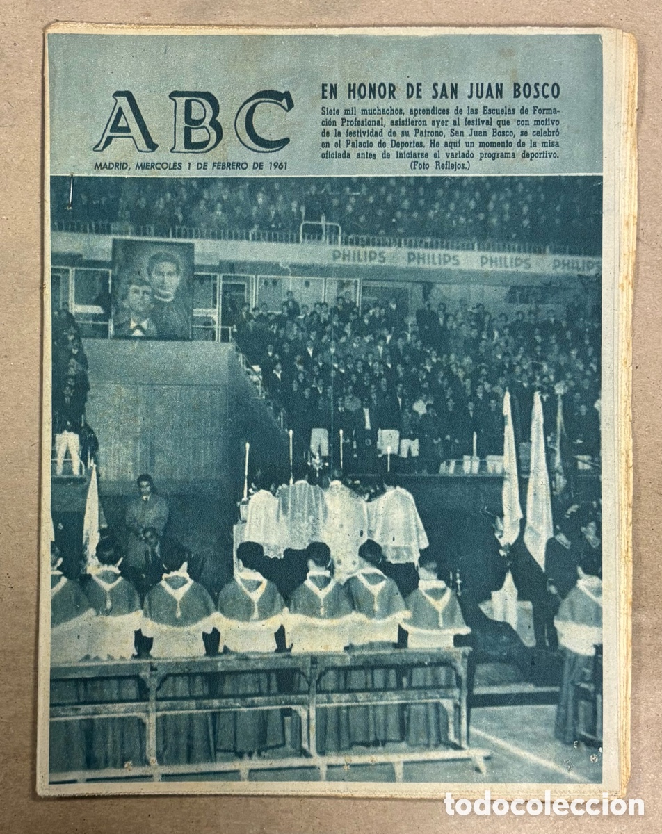 Colecionismo de Revistas e Jornais: ABC (1 FEBRERO 1961) EN HONOR DE SAN JUAN BOSCO EN PALACIO DE DEPORTES, EL SANTA MAR&Iacute;A EN RECIFE