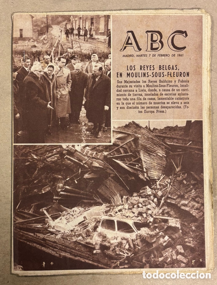 Coleccionismo de revistas y peri&oacute;dicos: ABC (7 FEBRERO 1961) REYES B&Eacute;LGICA TRAGEDIA MOULINS SOUS FLEURON, PETR&Oacute;LEO EN EL SAHARA,&hellip;