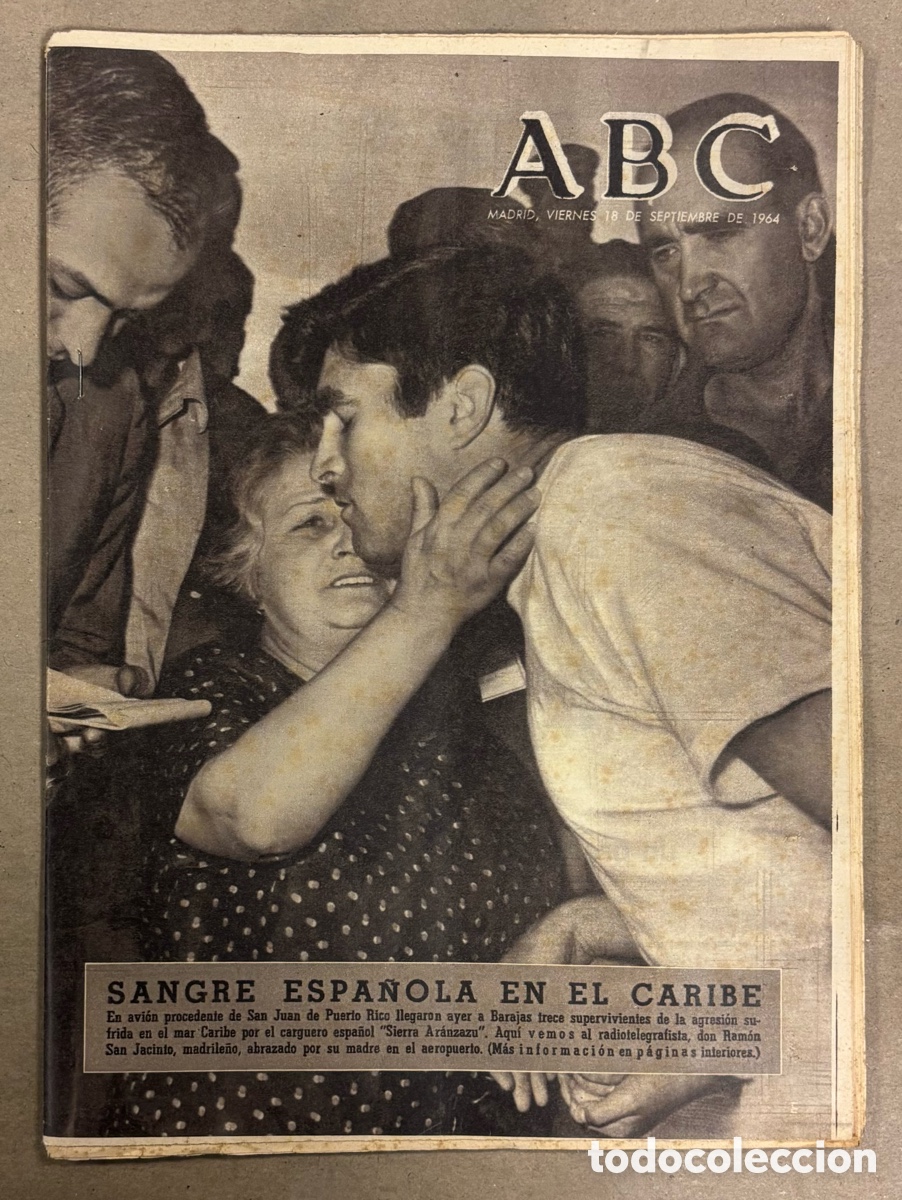 Collezionismo di Riviste e Giornali: ABC (18 SEPTIEMBRE 1964) VUELTA SUPERVIVIENTES CARGUERO SIERRA ARANZAZU, RECOGIDA ALGOD&Oacute;N ANDALUC&Iacute;A
