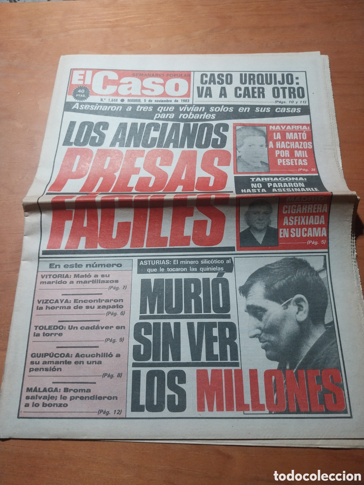 Collezionismo di Riviste e Giornali: EL CASO 1983 LOS ANCIANOS PRESAS FACILES. UN CADAVER EN LA TORRE TOLEDO. BROMA SALVAJE BENAMOCARRA