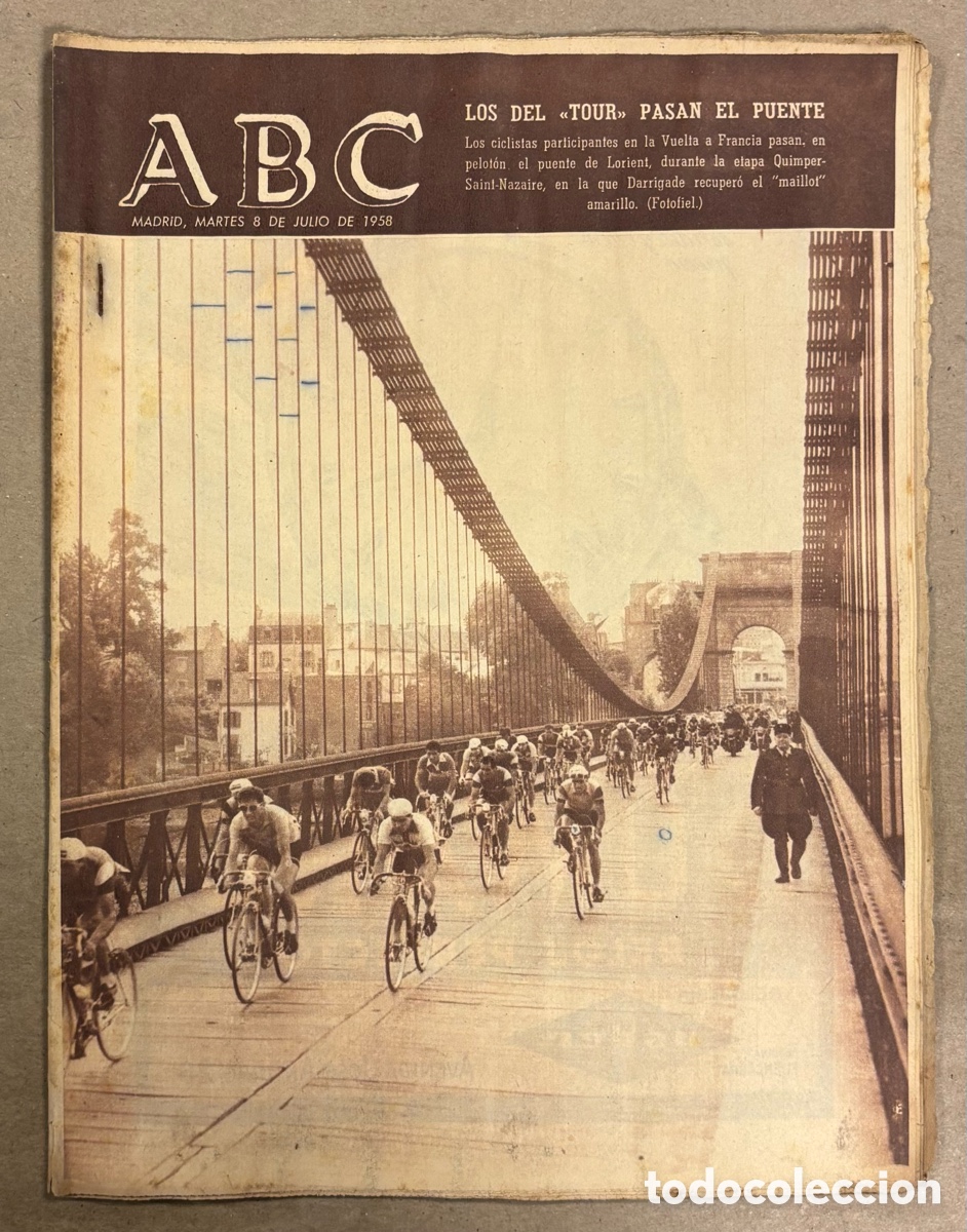 Collezionismo di Riviste e Giornali: ABC (8 JULIO 1958) TOUR FRANCIA, CURSO PERIODISMO EN SALOU, GUERRA IRAQ - JORDANIA, CORRIDAS SAN FER