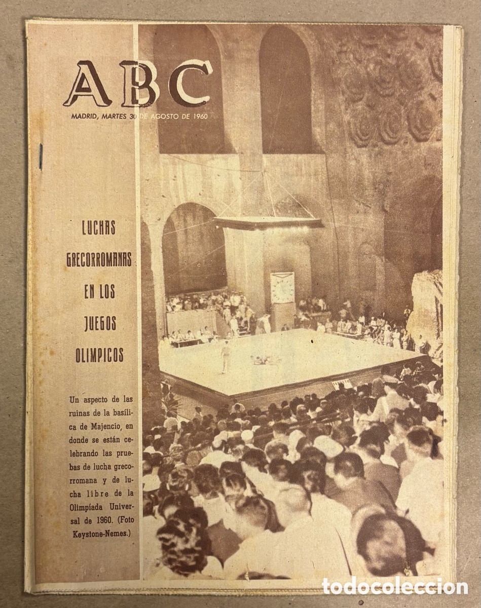 Coleccionismo de revistas y peri&oacute;dicos: ABC (30 AGOSTO 1960) LUCHAS GRECORROMANAS JUEGOS OL&Iacute;MPICOS, REAL MADRID GANA TROFEO CARRANZA,&hellip;