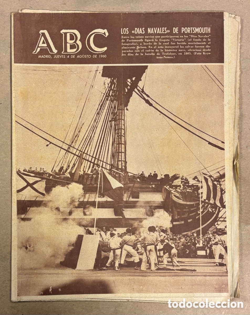Coleccionismo de revistas y peri&oacute;dicos: ABC (4 AGOSTO 1960) D&Iacute;AS NAVALES DE PORTSMOUTH, FERIA TOROS M&Aacute;LAGA, CAMPEONATOS MUNDO CICLISMO