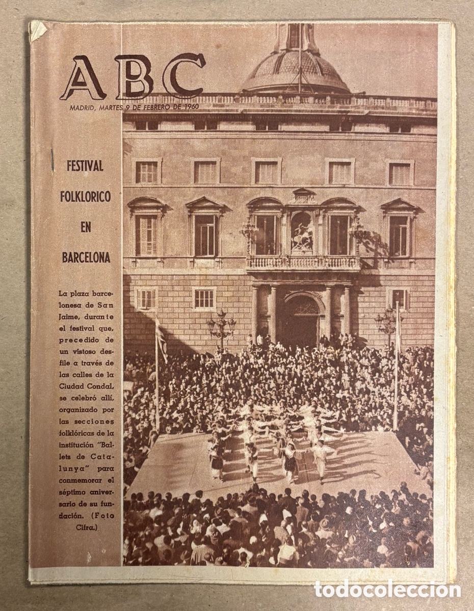 Coleccionismo de revistas y peri&oacute;dicos: ABC (9 FEBRERO 1960) FESTIVAL FOLKLORICO BARCELONA, ANALIA GADE Y TONY LEBLANC, CAMIONES PEGASO,&hellip;