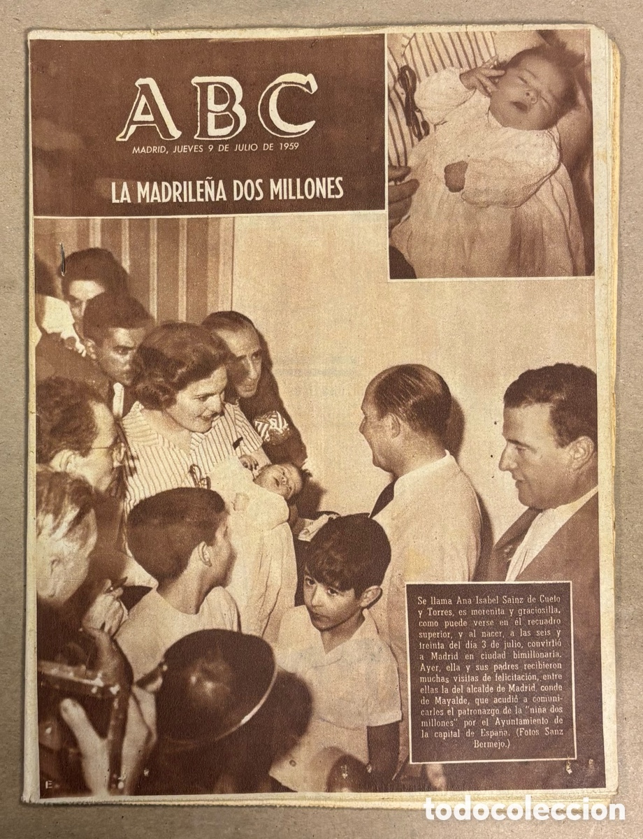 Coleccionismo de revistas y peri&oacute;dicos: ABC (7 JULIO 1959) ANA ISABEL SAINZ MADRILE&Ntilde;A 2 MILLONES, BAHAMONTES TOUR FRANCIA,&hellip;
