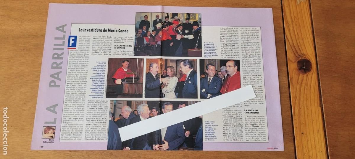 Coleccionismo de revistas y peri&oacute;dicos: CLIPPING 1993: MARIO CONDE DR. HONORIS CAUSA UNIVERSIDAD COMPLUTENSE. ADOLFO SU&Aacute;REZ. J. L. PERALES
